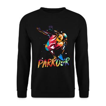 Parkour Traceur - Unisex Sweatshirt - black - Front - Alina (178cm) & Michal (187cm)