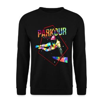 Parkour gift - Unisex Sweatshirt - black - Front - Alina (178cm) & Michal (187cm)