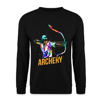 Archery gift - Unisex Sweatshirt - black - Front - Alina (178cm) & Michal (187cm)