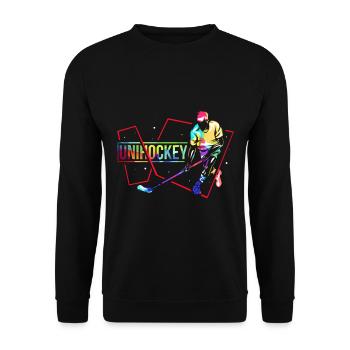 Cadeau Floorball - Sweat-shirt Unisexe - noir - Devant - Alina (178cm) & Michal (187cm)