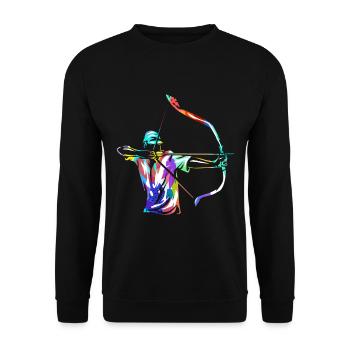 archery - Unisex Sweatshirt - black - Front - Alina (178cm) & Michal (187cm)