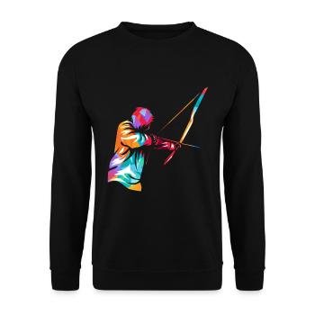 tir à l'arc - Sweat-shirt Unisexe - noir - Devant - Alina (178cm) & Michal (187cm)