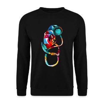 Internistin - Unisex Sweatshirt - black - Front - Alina (178cm) & Michal (187cm)