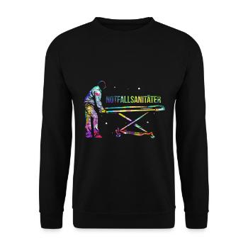Emergency Paramedic Gift - Unisex Sweatshirt - black - Front - Alina (178cm) & Michal (187cm)