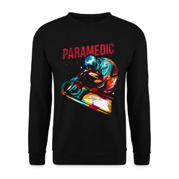 Paramedic Gift - Unisex Sweatshirt - black - Front - Alina (178cm) & Michal (187cm)