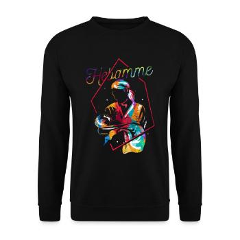 Cadeau sage-femme - Sweat-shirt Unisexe - noir - Devant - Alina (178cm) & Michal (187cm)