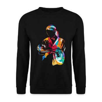 sage-femme - Sweat-shirt Unisexe - noir - Devant - Alina (178cm) & Michal (187cm)