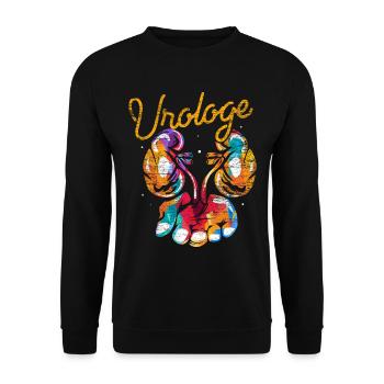 Urologe Urologie Geschenk - Unisex Pullover - Schwarz - Vorne - Alina (178cm) & Michal (187cm)