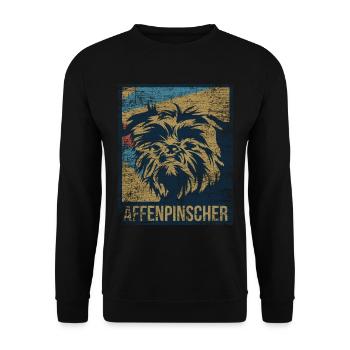 Affenpinscher Pinscher - Unisex Pullover - Schwarz - Vorne - Alina (178cm) & Michal (187cm)