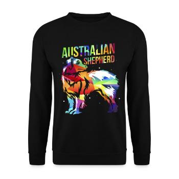Australian Shepherd - Unisex Pullover - Schwarz - Vorne - Alina (178cm) & Michal (187cm)