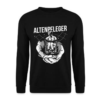Geriatric nurse gift - Unisex Sweatshirt - black - Front - Alina (178cm) & Michal (187cm)