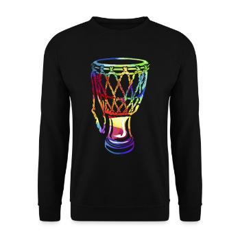 Djembe Trommel - Unisex Pullover - Schwarz - Vorne - Alina (178cm) & Michal (187cm)