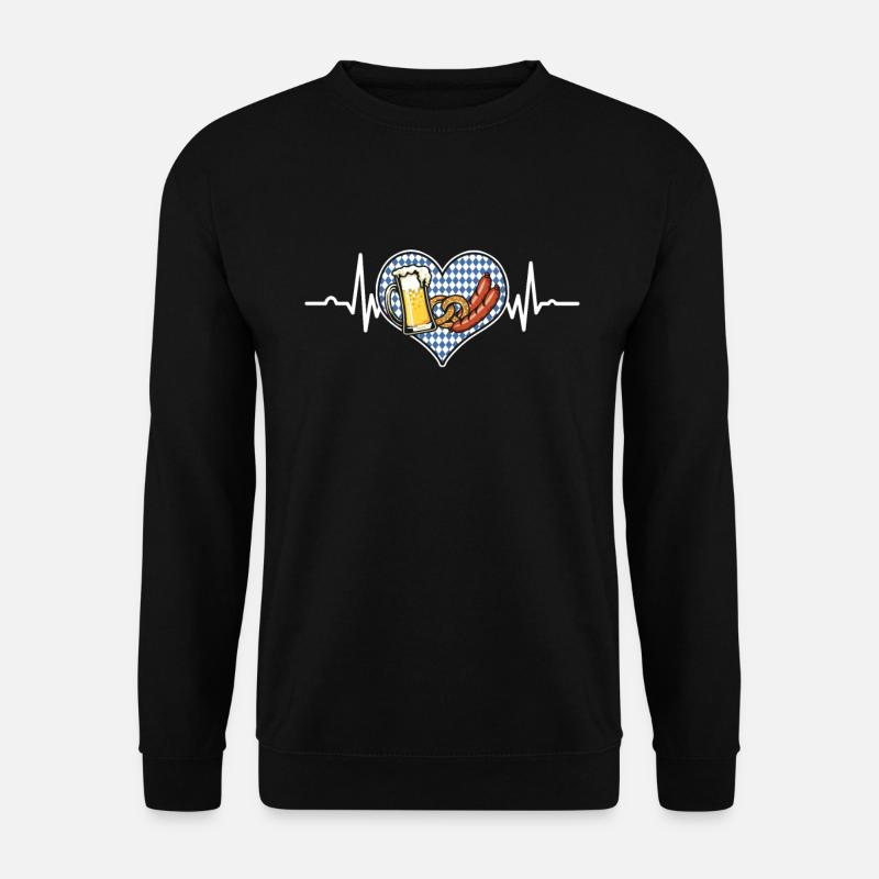 Heartbeat Bratwurst Pretzel Gift - Unisex Sweatshirt - black