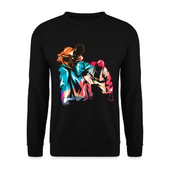 Aïkido - Sweat-shirt Unisexe - noir - Devant - Alina (178cm) & Michal (187cm)