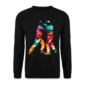 Krav Maga - Unisex Sweatshirt - black - Front - Alina (178cm) & Michal (187cm)