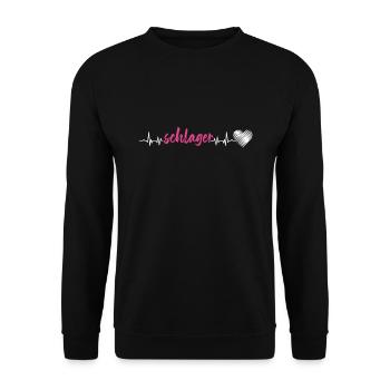 Schlager Heartbeat Hits Pop Music Disco Gift - Unisex Sweatshirt - black - Front - Alina (178cm) & Michal (187cm)