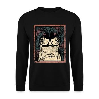 Frosch Kröte Geschenk - Unisex Pullover - Schwarz - Vorne - Alina (178cm) & Michal (187cm)