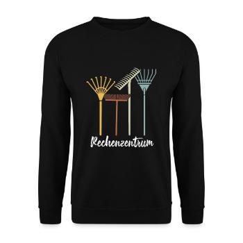 Gärtner Gärtnerei Rechen Gartenarbeit Geschenk - Unisex Pullover - Schwarz - Vorne - Alina (178cm) & Michal (187cm)
