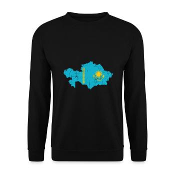 Kasachstan Land Asien - Unisex Pullover - Schwarz - Vorne - Alina (178cm) & Michal (187cm)
