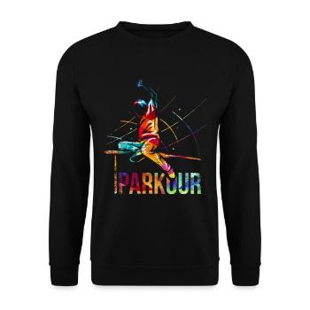 Parkour Gift - Unisex Sweatshirt - black - Front - Alina (178cm) & Michal (187cm)
