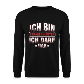 Straßenwärter Facharbeiter Autobahn Pylon Geschenk - Unisex Pullover - Schwarz - Vorne - Alina (178cm) & Michal (187cm)