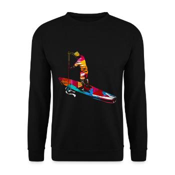 Paddle boarding surfers - Unisex Sweatshirt - black - Front - Alina (178cm) & Michal (187cm)