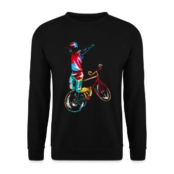 Cadeau velo d'art - Sweat-shirt Unisexe - noir - Devant - Alina (178cm) & Michal (187cm)