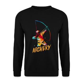 Bogenschießen Geschenk - Unisex Pullover - Schwarz - Vorne - Alina (178cm) & Michal (187cm)