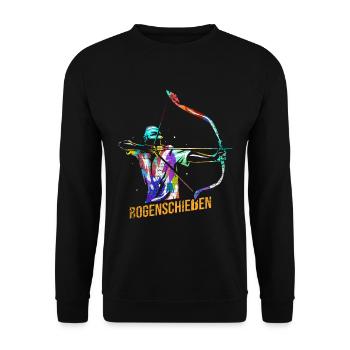 Bogenschießen Geschenk - Unisex Pullover - Schwarz - Vorne - Alina (178cm) & Michal (187cm)
