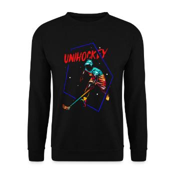 Floorball Cadeau - Sweat-shirt Unisexe - noir - Devant - Alina (178cm) & Michal (187cm)