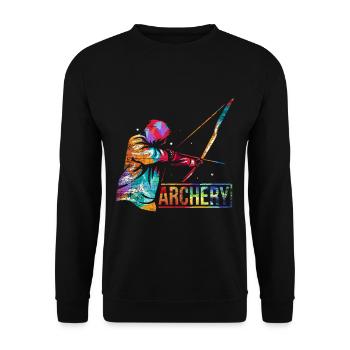 Cadeau de tir à l'arc - Sweat-shirt Unisexe - noir - Devant - Alina (178cm) & Michal (187cm)