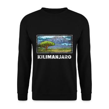 Kilimanjaro gift - Unisex Sweatshirt - black - Front - Alina (178cm) & Michal (187cm)