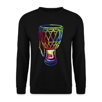 Djembe goblet drum gift - Unisex Sweatshirt - black - Front - Alina (178cm) & Michal (187cm)