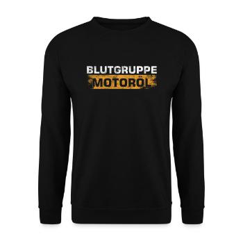 Blutgruppe Motoröl Motorsport Mechaniker Geschenk - Unisex Pullover - Schwarz - Vorne - Alina (178cm) & Michal (187cm)