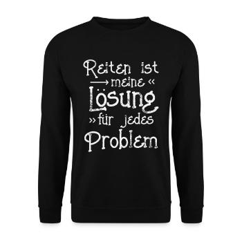 Reiten Reitsport Pferdesport Reiter Pferd Geschenk - Unisex Pullover - Schwarz - Vorne - Alina (178cm) & Michal (187cm)