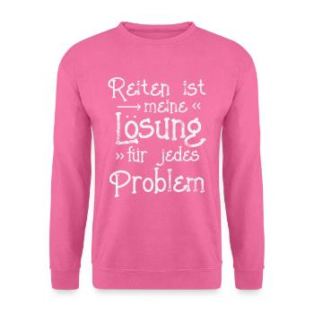 Reiten Reitsport Pferdesport Reiter Pferd Geschenk - Unisex Pullover - Pink - Vorne