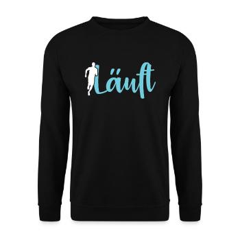 Joggen Laufen Marathon Läufer Läuferin Geschenk - Unisex Pullover - Schwarz - Vorne - Alina (178cm) & Michal (187cm)