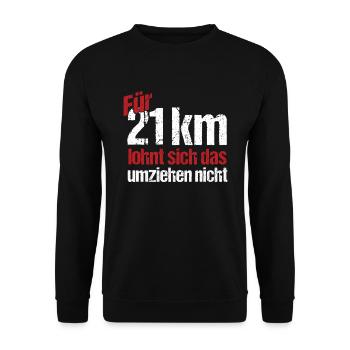Marathon Laufen Joggen Läufer Langlauf Geschenk - Unisex Pullover - Schwarz - Vorne - Alina (178cm) & Michal (187cm)