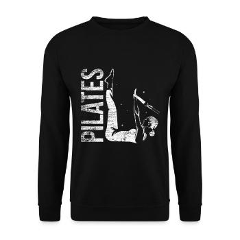 Pilates Geschenk - Unisex Pullover - Schwarz - Vorne - Alina (178cm) & Michal (187cm)