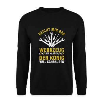 Schrauber Mechaniker Schrauben Werkstatt Geschenk - Unisex Pullover - Schwarz - Vorne - Alina (178cm) & Michal (187cm)