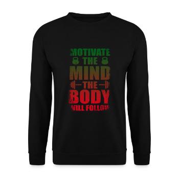 fitness - Unisex Sweatshirt - black - Front - Alina (178cm) & Michal (187cm)