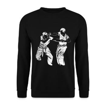Krav Maga - Unisex Sweatshirt - black - Front - Alina (178cm) & Michal (187cm)