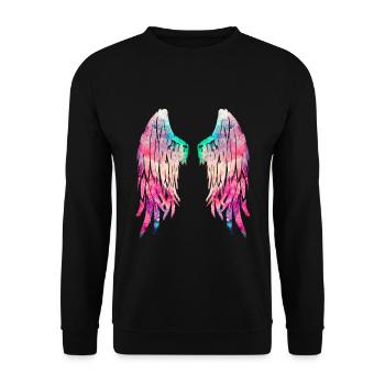 ailes d'ange - Sweat-shirt Unisexe - noir - Devant - Alina (178cm) & Michal (187cm)