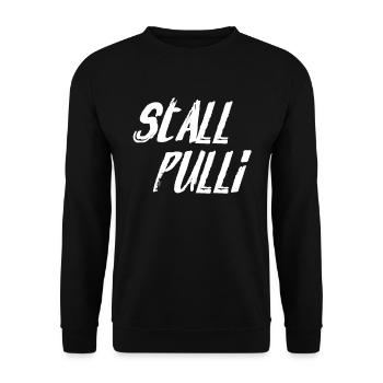Stall Pulli Pferde Reitsport Pferdesport Geschenk - Unisex Pullover - Schwarz - Vorne - Alina (178cm) & Michal (187cm)