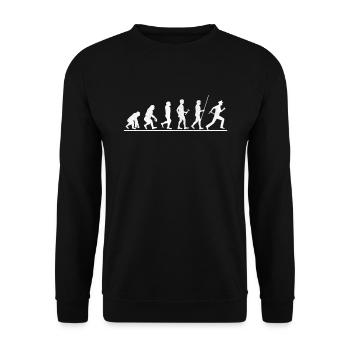 Polizist Evolution Polizei Polizeibeamte Geschenk - Unisex Pullover - Schwarz - Vorne - Alina (178cm) & Michal (187cm)