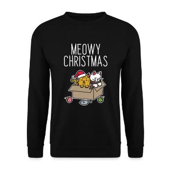 Noël de chats - Sweat-shirt Unisexe - noir - Devant - Alina (178cm) & Michal (187cm)
