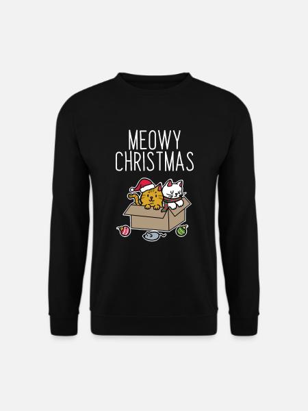 Katzen Weihnachten - Unisex Pullover - Schwarz