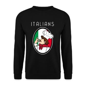 Italian - Unisex Sweatshirt - black - Front - Alina (178cm) & Michal (187cm)