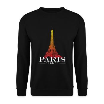 Paris Eiffel Tower - Unisex Sweatshirt - black - Front - Alina (178cm) & Michal (187cm)