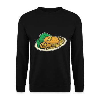 Schnitzel - Unisex Sweatshirt - black - Front - Alina (178cm) & Michal (187cm)